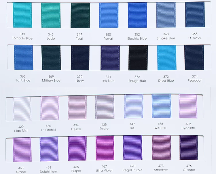 grosgrain ribbon color charts