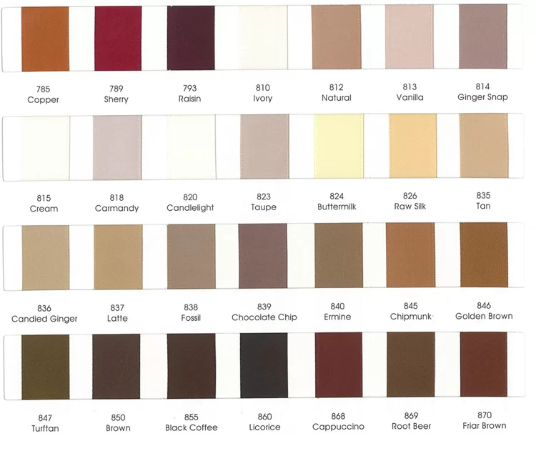 satin ribbon color chart